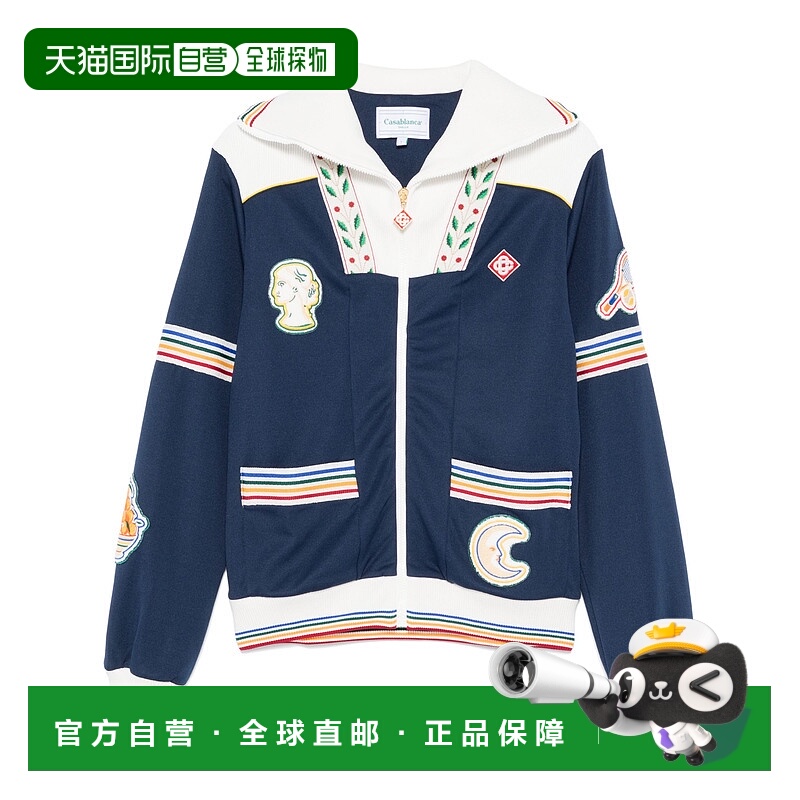 CASABLANCA 男士针织毛衣 MF24JTP28401NAVY拉链卡萨布兰卡