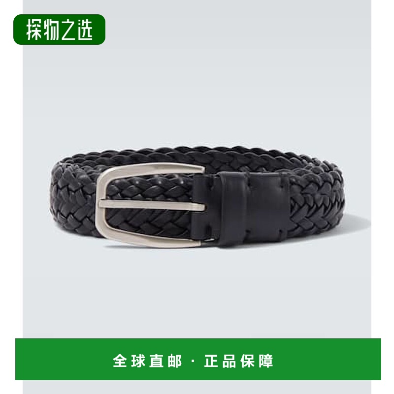 香港直邮zegna 杰尼亚 男士 编织皮带腰带 black黑色 舒适时尚