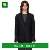 美国直邮 男装 AMI 1h可退 Paris 黑色两粒扣羊毛夹克 西服 242