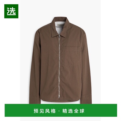 1h可退 香港直邮officine generale 男士 Malo 棉混纺绉条纹衬衫