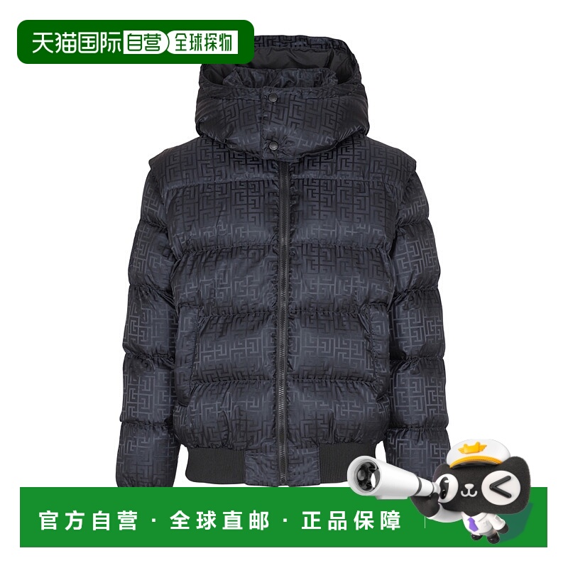 香港直邮Balmain 短款字母提花棉服 FH1TP161XB11