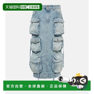 工装 女士 牛仔中长半身裙 blue蓝色 香港直邮The 舒适时尚 Attico