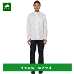 1h可退 【美国直邮】Comme des Garçons Homme Plus白色横条纹衬