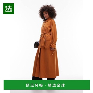 ochre 1h可退 设计口袋束带风衣 女士 orange橙色 香港直邮ASOS
