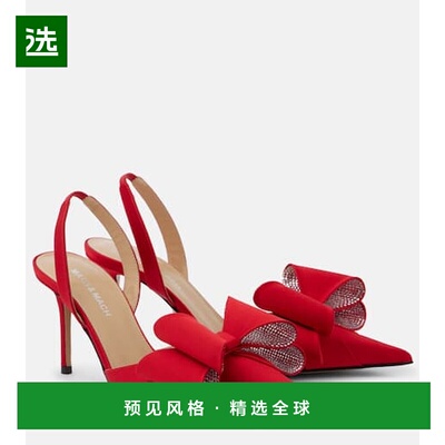 1h可退 香港直邮mach mach 女士 Le Cadeau 85 蝴蝶结绸缎浅口鞋