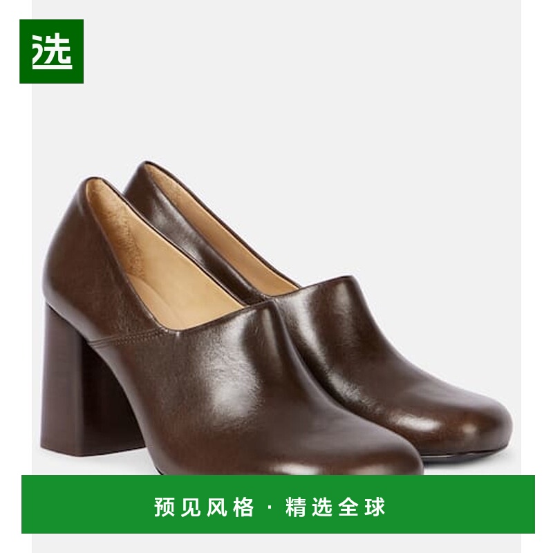 1h可退 香港直邮Lemaire 女士 Anatomic 80 皮质浅口鞋 brown棕色