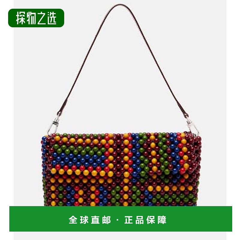 香港直邮Staud 女士 Timmy 小号珠饰肩包 colorful花色 舒适时尚