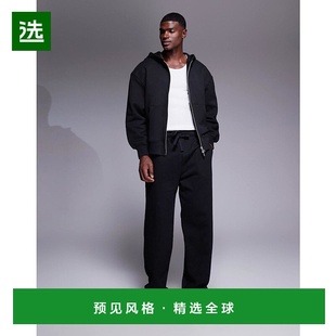 香港直邮ASOS 400gsm 男士 设计重身直筒慢跑裤 premium 1h可退