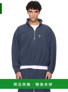 1h可退 香港直邮Rier 男士 灰色毛衣 NFL1X02抓绒半拉链