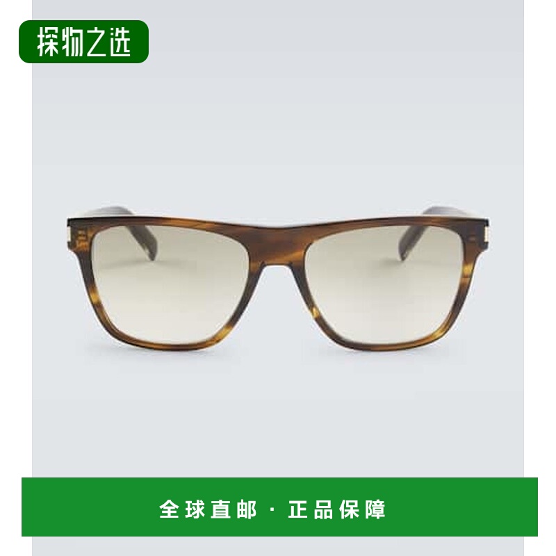 1h可退 香港直邮Saint Laurent 圣罗兰 男士 龟甲色方框太阳眼镜