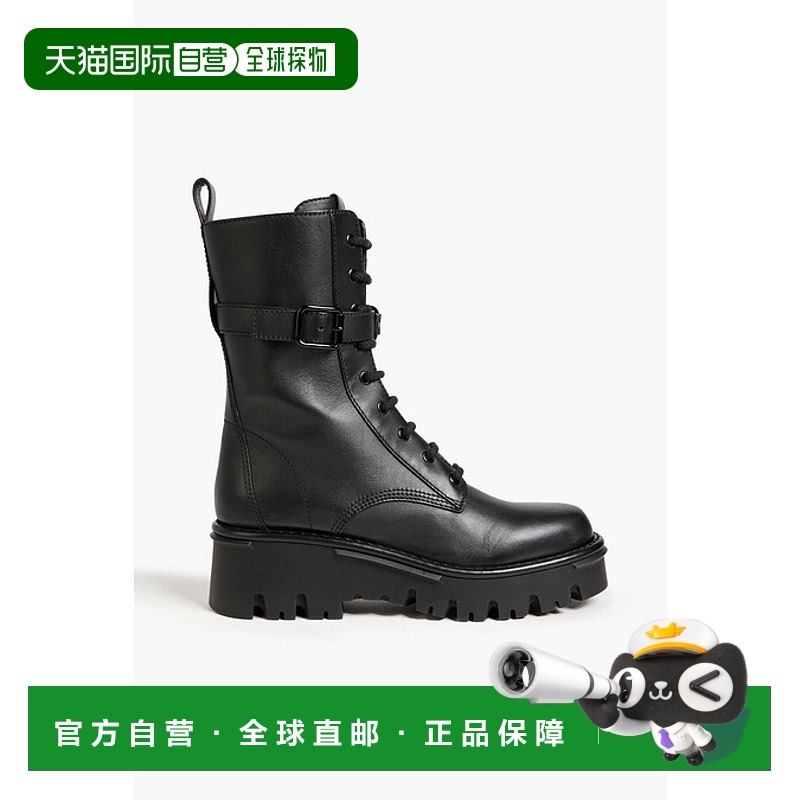 1h可退 香港直邮Valentino 华伦天奴 女士 VLOGO 皮质战地靴 W0S0
