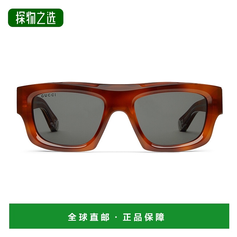 1h可退 香港直邮Gucci 古驰 男士 长方形镜框太阳眼镜 823843J074