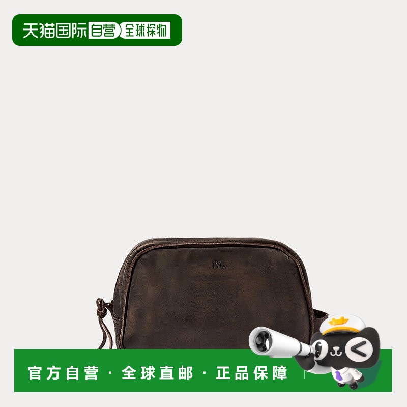 自营欧洲直邮RALPH LAUREN拉夫劳伦RRL皮革旅行盥洗包