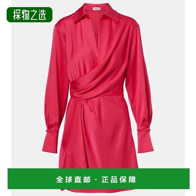 香港直邮Simkhai 女士 Talit 垂褶缎面缠绕式连衣裙