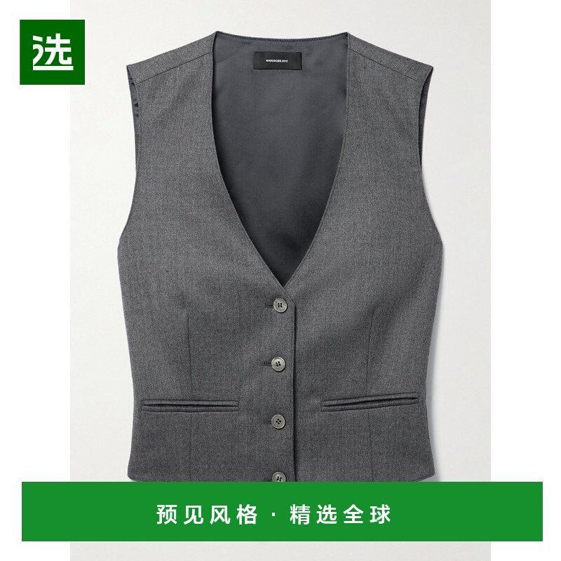 1h可退 香港直邮wardrobenyc 女士 短款羊毛/斜纹布背心 W1055PCF,女装/女士精品,马夹,淘宝优惠券,粉丝福利购,淘宝优惠卷