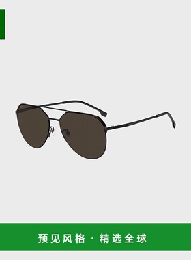 欧洲直邮HUGO BOSS雨果BOSS BLACK 带钛金属镜腿黑色金属太阳