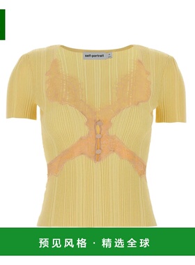 1h可退 香港直邮SELF-PORTRAIT 女士T恤 RS26176TCY SS2026 黄色