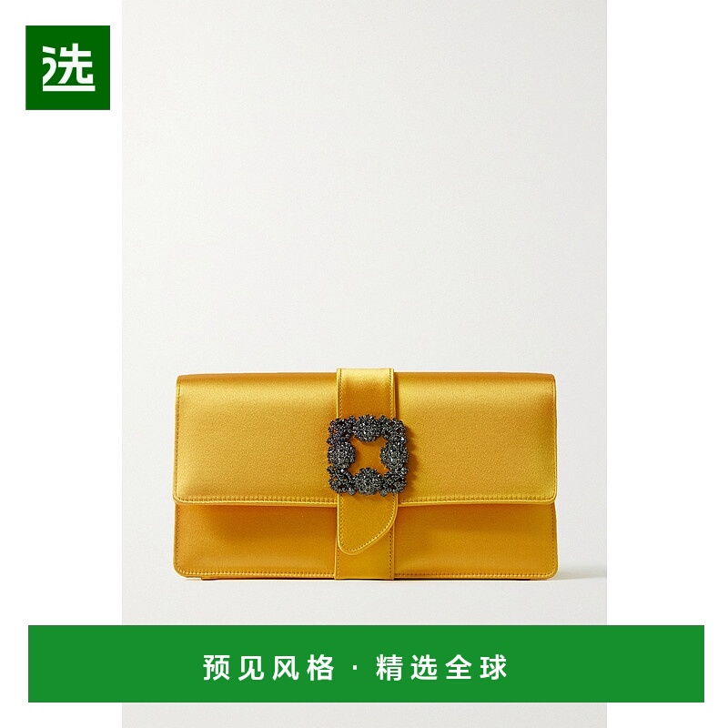 香港直邮MANOLO BLAHNIK 莫罗·伯拉尼克 女士 Capri 水晶缀饰缎