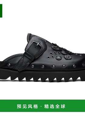1h可退 香港直邮toga 男士 独家发售黑色 Eyelet Metal Sabot 穆