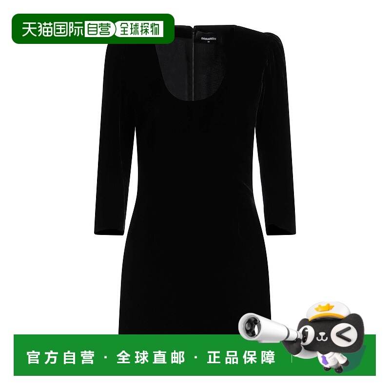 1h可退 香港直邮Dsquared2 二次方 女士 短款连衣裙 black黑色 舒