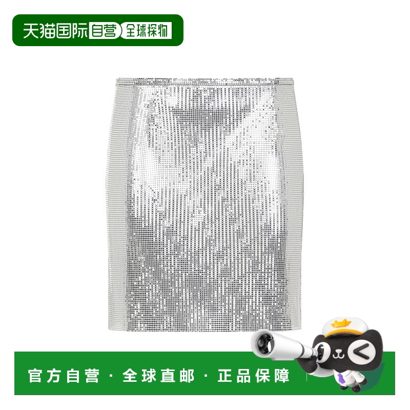1h可退 香港直邮Rabanne 女士 迷你金属半身裙 24HIJU012MH0004