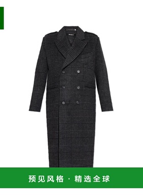 香港直邮MISBHV 男士大衣 251M4160MLC AW2025 黑色 Checked coat