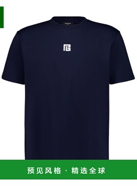 香港直邮BALMAIN 男士T恤 GH1EG000BC87SIV SS2026 蓝色 短袖T恤