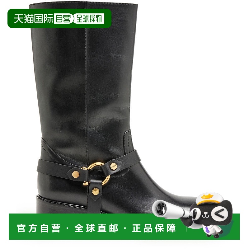 1h可退 香港直邮Chloe 蔻依 女士 Dakota 皮靴 black黑色 舒适时