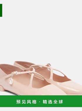 1h可退 香港直邮Jimmy Choo 周仰杰 女士 Eleri 漆皮芭蕾舞鞋单鞋