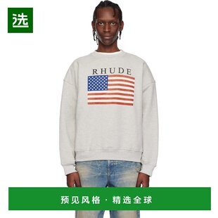 1h可退 香港直邮Rhude 男士 灰色 USA Flag 套头衫 RHPS26ST01103