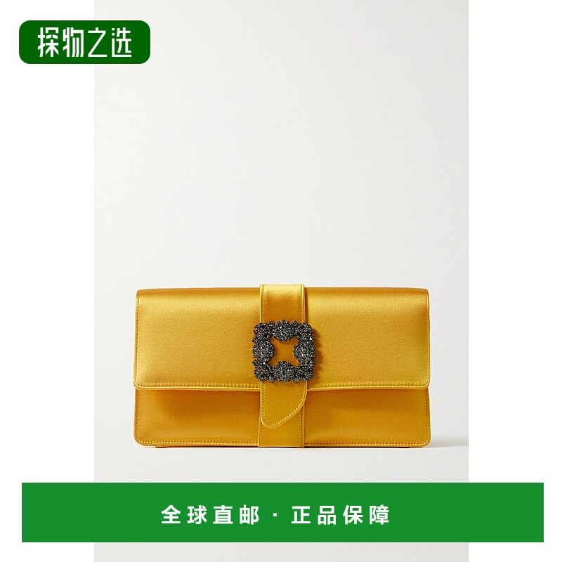 香港直邮MANOLO BLAHNIK 莫罗·伯拉尼克 女士 Capri 水晶缀饰缎