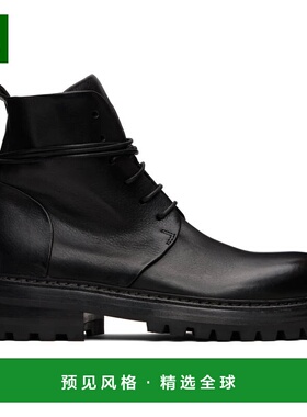 1h可退 香港直邮marsell 男士 黑色 Carrucola Combat 踝靴 MM402