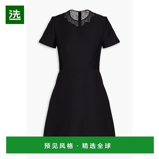 女士 华伦天奴 蕾丝边绉纱迷你连衣裙 香港直邮valentino 1h可退