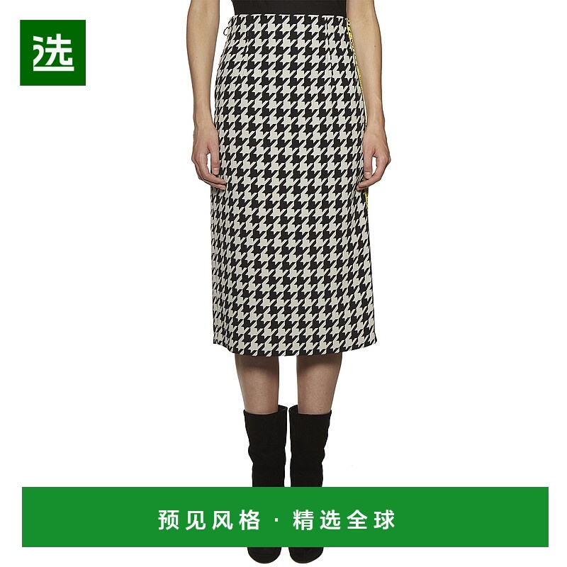 1h可退 香港直邮Off-white 女士 PIED DE POULE LONGUETTE 半身裙