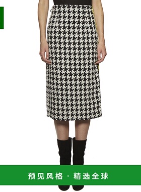 1h可退 香港直邮Off-white 女士 PIED DE POULE LONGUETTE 半身裙