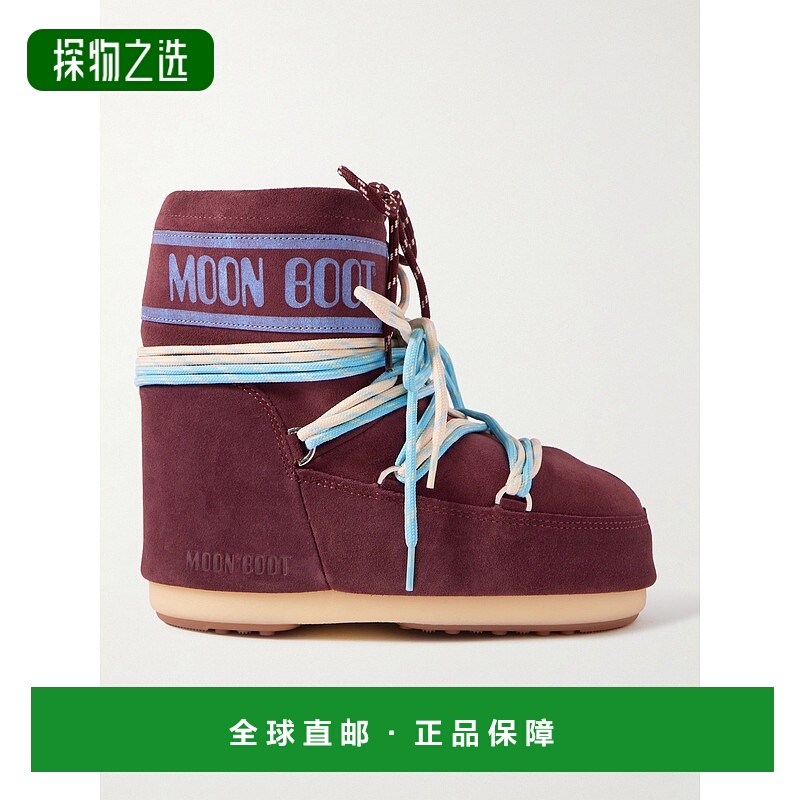 香港直邮moon boot 月亮靴 女士 Icon 低帮印花绒面革雪地靴 80D1