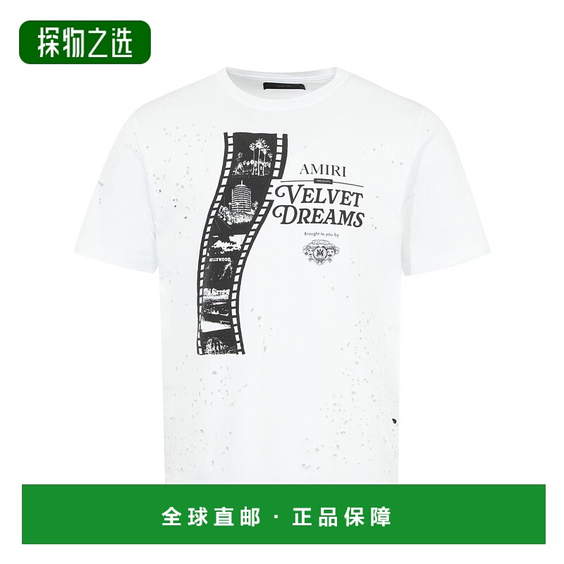 1h可退 香港直邮AMIRI 男士 FILM SHOTGUN T恤 AMJYTE1093新款