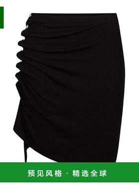 香港直邮PACO RABANNE 女士半身裙 9413977 CO 黑色 徽标半身裙