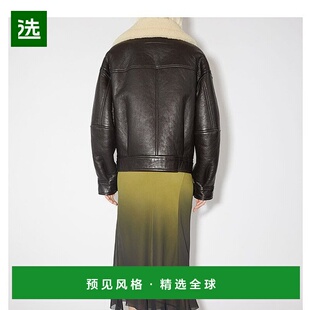 欧洲直邮ACNE STUDIO 23新款 女士深棕色羊皮夹克爆款