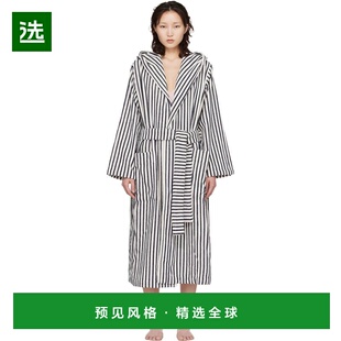 1h可退 香港直邮Tekla 女士 白色 & 海军蓝 Terry Hooded 浴袍 HB
