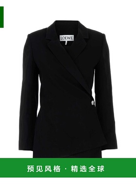 香港直邮LOEWE 罗意威 女士 黑色弹力绉纱西装外套 S359Y03XA6BLA