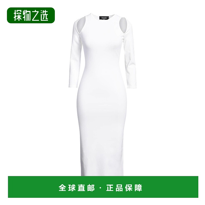 1h可退 香港直邮Dsquared2 二次方 女士 中长连衣裙 white白色 舒