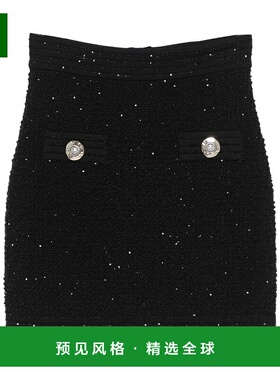 香港直邮Balmain 纽扣缀饰半身裙 FF1LB015KI74a字裙
