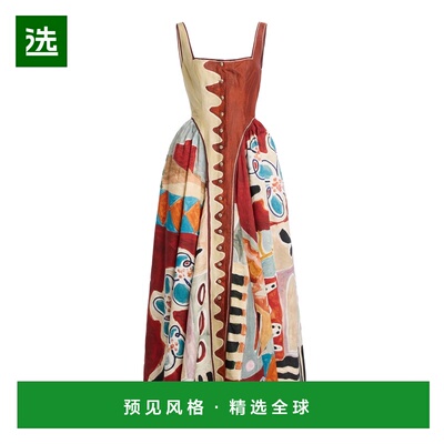 1h可退 香港直邮ALÉMAIS 女士 Michelle 亚麻混纺中长连衣裙