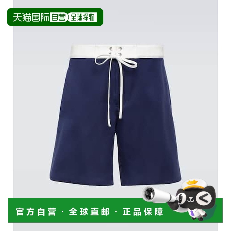 1h可退 香港直邮Miu Miu 缪缪 男士 缎面百慕大短裤 blue蓝色 舒