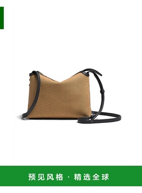 1h可退 香港直邮KHAITE 女士 Lina 中号皮革饰边帆布斜挎包单肩包