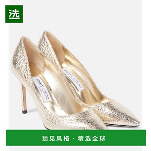 香港直邮Jimmy Choo 周仰杰 女士 Romy 85 仿皮浅口鞋高跟鞋