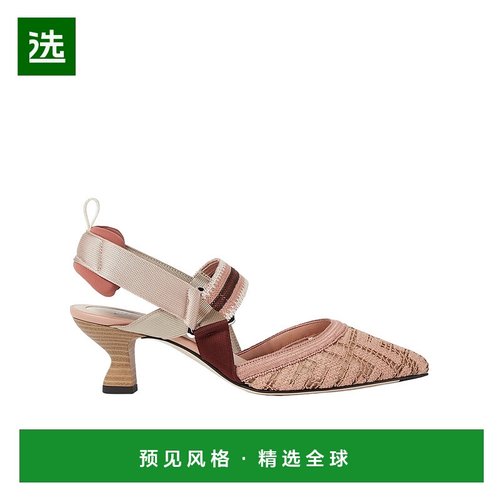 香港直邮Fendi 刺绣中跟露跟鞋 8J8734ASB4