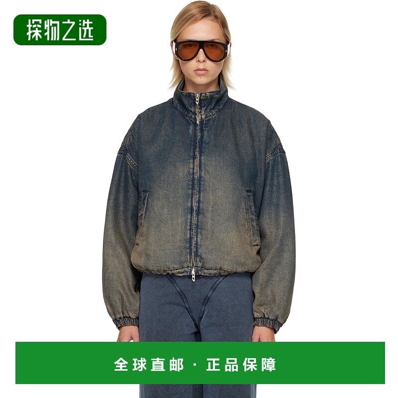 香港直邮Diesel 迪赛 女士 蓝色 De-Flower-S 牛仔夹克 A18344068