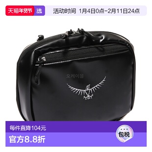 韩国直邮Osprey双肩包男女款黑色皮质徽标便携时尚拉链潮流扣带